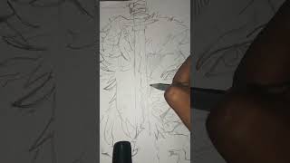 How to draw rain Goku step by step anime rengoku shorts [upl. by Newsom]