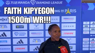 1500M WORLD RECORD Faith Kipyegon SMASHES the WR with 34904  Paris Diamond League [upl. by Rezeile]