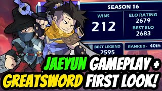 Greatsword First Look  2600 ELO Jaeyun Ranked Brawlhalla [upl. by Onirefes]