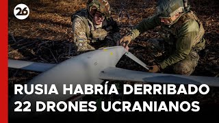 Rusia asegura haber derribado 22 drones ucranianos [upl. by Rasaec]