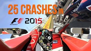 25 amazing crashes in F1 2015 [upl. by Clorinde]