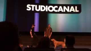 Tom Hardys Dog Woody Steals the Show at London Legend Screening [upl. by Odnuges131]