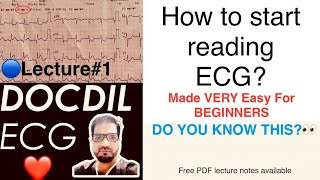 How to start ECG reading  First step in ECG reading  Basics of ECG Easy ECGECG paper basics [upl. by Klemperer782]