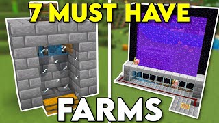 7 MUST HAVE Farms Minecraft Bedrock 121 [upl. by Azer]