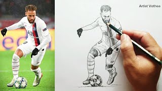 How To Draw Neymar With a Ball neymar [upl. by Enneire]