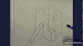 how to draw a block in isometric projectionengineering drawing ISOA2 [upl. by Donelle]