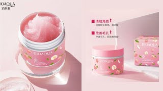 BIOAQUA Peach Extract Exfoliating Gel Face Cream Demo and Review [upl. by Siugram]