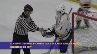 Simsbury High School Boys Trojans Hockey December 20 2017 [upl. by Magocsi449]