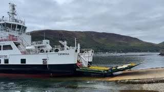 CALMAC FERRY MV CATRIONA AT LOCHRANZA PORT ARRAN ⛴️ Docking and Unloading [upl. by Atiuqal407]