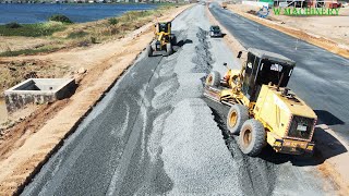 Best Activity Liugong Grader Spreading Gravel Installing Foundation Roads  Grader In Action [upl. by Bijan]