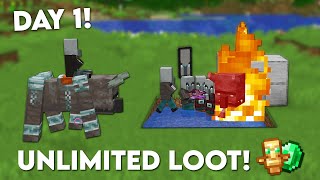 Minecraft EASIEST Raid Farm 120  Insane loot [upl. by Mikol]