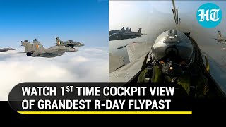 Stunning cockpit view of IAF flypast Rafale woman pilot Many firsts at 73rd RDay parade [upl. by Jarib]