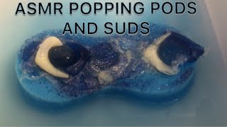 ASMR  Popping Laundry pods glitter and lots of sudsy sponge squeezing  Rinse [upl. by Alison916]