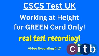 CSCS Card UK CSCS Test 2024 CSCS Test for Green Card constructionsafety 17 working at height [upl. by Yroc]