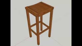 Oak Drafting Stool Design [upl. by Akcemat151]