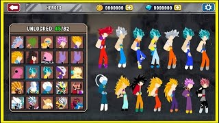 Stickman Warriors Unlock All Characters Goku Vegeta Vegito Gogeta Jiren  My games Studio [upl. by Nade622]