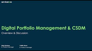 Digital Portfolio Management and CSDM Overview [upl. by Aztiray683]