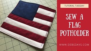 How to Sew a Quick and Easy Homemade 4th of July Flag Potholder [upl. by Lramaj662]