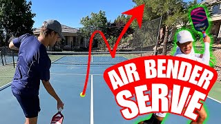 The NEW spin serve in pickleball  AIR BENDER SERVE [upl. by Aneehs210]