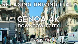 Driving Italy Genoa in 4k  Around Downtown New  Italy Travel Video [upl. by Anhej]