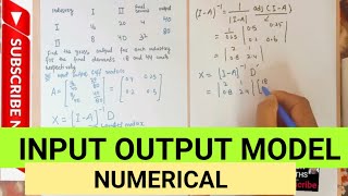 INPUT OUTPUT MODEL Numerical LEONTIF GATEEconomics NETEconomics JRF KU [upl. by Noivax]