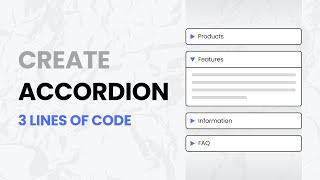 Create Accordion With Just 3 LINES Of Code No Libraries Needed [upl. by Corey283]