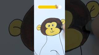 How to draw a monkey easy step by step for kids🐒 [upl. by Orabel]