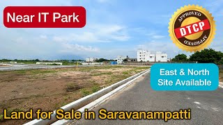 கோவை சரவணம்பட்டியில் DTCP Approved Sites விற்பனைக்கு  Corporation Limit Epi1075 [upl. by Ellehsar]