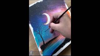 Magic Night Acrylic Painting  StepbyStep Acrylic Painting Tutorial [upl. by Des32]