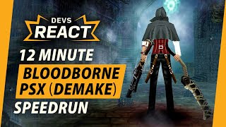 Bloodborne PSX Developers React to 12 Minute All Bosses Speedrun  Bloodborne Demake [upl. by Eednam]