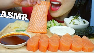 ASMR SUSHI GRADE SALMON SLAB SASHIMI  FIRE SAUCE  MAYO EATING SOUNDS NO TALKING  SASASMR [upl. by Nevuer869]