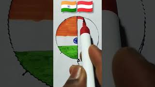 🇮🇳🇦🇹Easy National Anthem Drawing Jai Hind shorts viral trending coin flag [upl. by Sullecram531]