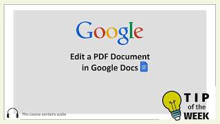 How to Edit a PDF Document in Google Docs [upl. by Bernt936]