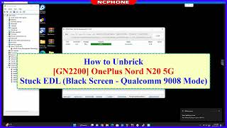 How to Unbrick OnePlus Nord N20 5G GN2200 Stuck EDL  Black screen  Qualcomm 9008 Mode [upl. by Azilanna281]