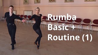 Rumba Basic  Choreography 1  Curl in Habanera Timing Cuban Rocks [upl. by Lleinnad301]