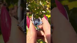 Cushion Alexandrite TriStone White Gold Engagement Ring [upl. by Chelsie935]