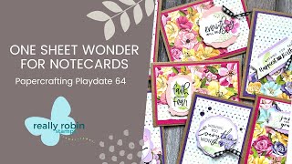 One Sheet Wonder for Notecards  Papercrafting Playdate 64  Hues of Happiness [upl. by Hulda832]