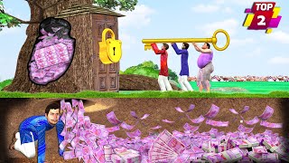 Magical Gold Key Tree Underground Money Magical Tree Hindi Stories Hindi Kahaniya Funny Comedy Video [upl. by Mimi513]