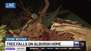 Storm damage knocks tree on Alburgh home trapping three inside [upl. by Irej]