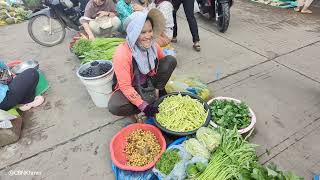 Amazing Cambodia Food Fruits and veggies market Steung Treng Province [upl. by Neff]