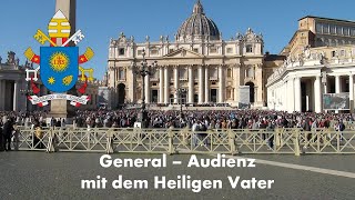 2024 ROM  Generalaudienz mit Papst Franziskus  Petersplatz  Vatikan  Petersdom  Italien [upl. by Neelhtakyram461]