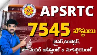 APSRTC 7545 డ్రైవర్ కండెక్టర్ amp జూనియర్ అసిస్టెంట్ ఉద్యోగాలు  APSRTC Recruitment 2024 [upl. by Allard]