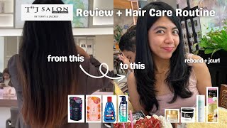 TampJ Salon Rebond JCURL Review  Hair Care Routine and BEST DRY Shampoo Conditioner Mask Products [upl. by Julianne]