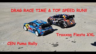 Traxxas Fiesta Rally VXL Drag Racing amp Top Speed Runs [upl. by Aletta]