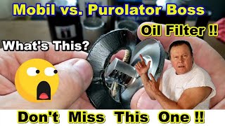 Mobil M1209A Oil Filter vs Purolator Boss PBL20195 Oil Filter Cut Open Comparison [upl. by Lilias77]