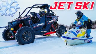 HOW TO RUIN A JET SKI Jet Ski vs Polaris RZR RS1 ON ICE [upl. by Yffub243]