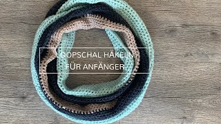 Häkeln für Anfänger Loop Schal in halben Stäbchen [upl. by Yelekalb]