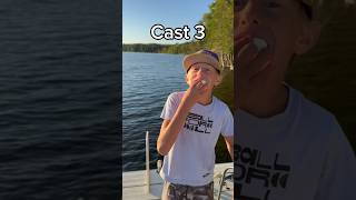 Chugging Marshmallows every Cast until we Catch a Fish trending funny fishing marshmallow chug [upl. by Nevaed]