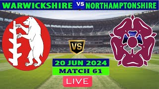 Warwickshire vs Worcestershire  WAR vs WOR  Match 65 of Vitality Blast 2024 Live [upl. by Cortie308]