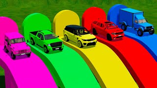 TRANSPORTING FIVE COLOR DODGE DURANGO PROTECTOR MERCEDES VAN LIZARD PICKUP RANGE ROVER  FS 22 [upl. by Esidnak]